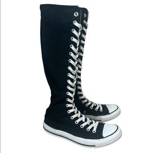 Converse All Star Chuck Taylor Knee High Sneaker Lace Up Zip 1V708 Black W8 M6